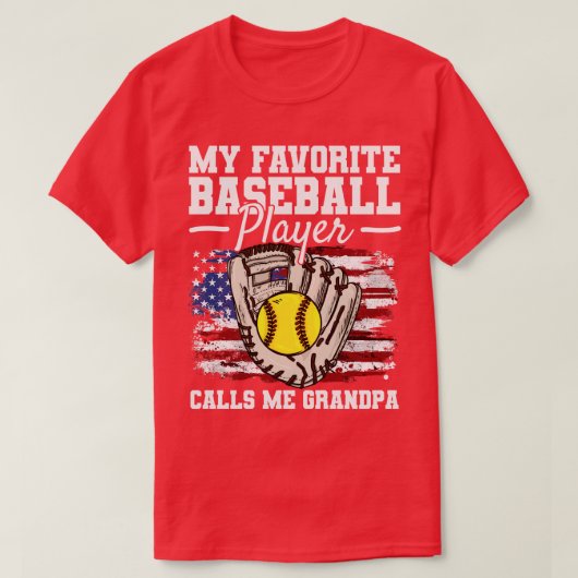 Baseball Großvater - USA-Flagge T-Shirt (Design vorne)