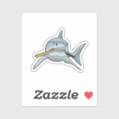 Baseball-Hai mit Baseballschläger Aufkleber (Blatt)