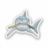Baseball-Hai mit Baseballschläger Aufkleber (Vorderseite)