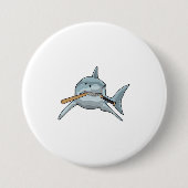 Baseball-Hai mit Baseballschläger Button (Vorderseite)