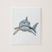 Baseball-Hai mit Baseballschläger Puzzle (Vertikal)