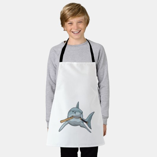 Baseball-Hai mit Baseballschläger Schürze (Getragen)