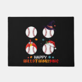 Baseball Halloween And Merry Christmas Happy Fußmatte (Vorderseite)