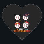 Baseball Halloween And Merry Christmas Happy Herz-Aufkleber<br><div class="desc">Baseball Halloween And Merry Christmas Happy</div>