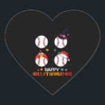 Baseball Halloween And Merry Christmas Happy Herz-Aufkleber<br><div class="desc">Baseball Halloween And Merry Christmas Happy</div>