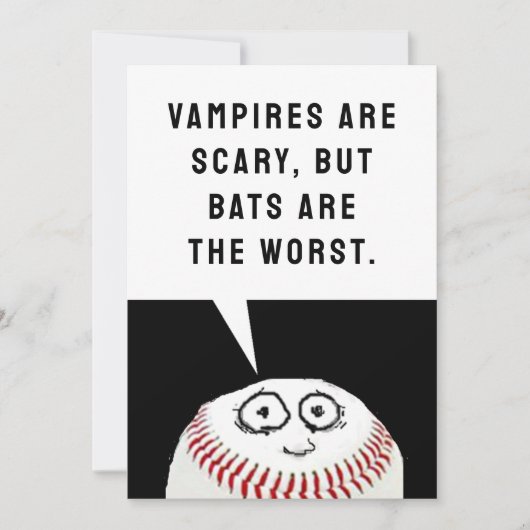 Baseball Halloween Feiertagskarte (Vorderseite)