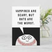 Baseball Halloween Feiertagskarte (Stehend Vorderseite)