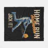 Baseball Halloween Spaß Retro gestört stylish Fleecedecke (Vorderseite (Horizontal))