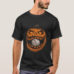 Baseball Halloween Spooky Catcher Pitcher Trick od T-Shirt