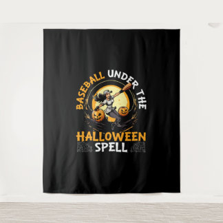 Baseball-Halloween-Streich oder Streusel Baseballs Wandteppich