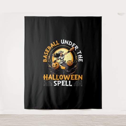 Baseball-Halloween-Streich oder Streusel Baseballs Wandteppich (Vorderseite)
