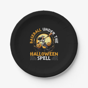 Baseball-Halloween-Süßigkeiten oder Saures Basebal Pappteller
