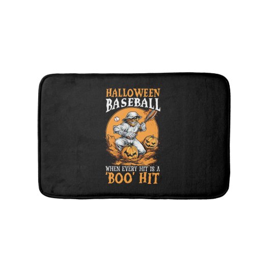 Baseball Halloween Trick oder Treatment Baseball-S Badematte (Vorderseite)