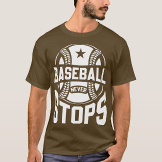 Baseball hält nie an T-Shirt