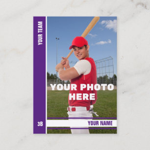 Baseball-Handelskarte für lila Streifen - Benutzer Telefonnummerkarte