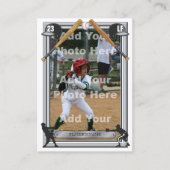 Baseball-Handelskarte graue Rückseite - Benutzerde Telefonnummerkarte (Vorderseite)