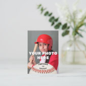 Baseball-Handelskarte graue Rückseite - Benutzerde Telefonnummerkarte (Stehend Vorderseite)