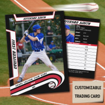 Baseball-Handelskarte Lebendig-Rot-Schwarz