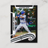 Baseball-Handelskarte lebhaft Silberschwarz Telefonnummerkarte (Vorderseite)