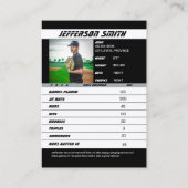Baseball-Handelskarte lebhaft Silberschwarz Telefonnummerkarte (Rückseite)