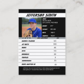 Baseball-Handelskarte lebhaft Silberschwarz Telefonnummerkarte (Rückseite)