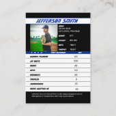 Baseball-Handelskarte Lively Blue Black Telefonnummerkarte (Rückseite)