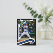 Baseball-Handelskarte Lively Blue Black Telefonnummerkarte (Stehend Vorderseite)