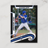 Baseball-Handelskarte Lively Blue Black Telefonnummerkarte (Vorderseite)