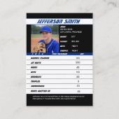 Baseball-Handelskarte Lively Blue Black Telefonnummerkarte (Rückseite)