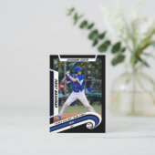 Baseball-Handelskarte Lively Blue Black Telefonnummerkarte (Stehend Vorderseite)