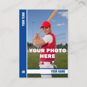 Baseball-Handelskarte mit blauen Streifen - Benutz Telefonnummerkarte