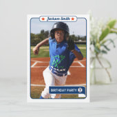 Baseball-Handelskarte zum Geburtstag Einladung (Stehend Vorderseite)