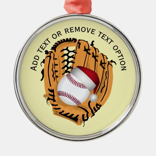 Baseball, Handschuh, Fledermäuse, Weihnachten Ornament Aus Metall (Vorne)
