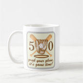 Baseball-Handschuh-Schläger-Themen-Männer-50. Gebu Kaffeetasse (Links)