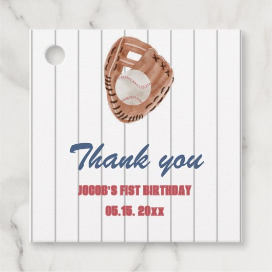 Baseball-Handschuh-Tag Geschenkanhänger (Vorderseite)