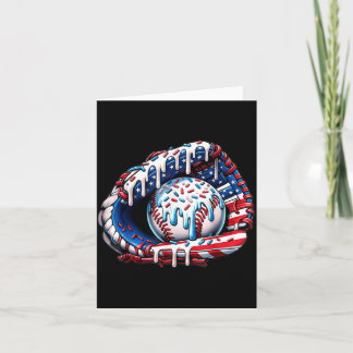 Baseball-Handschuh tropft Amerikanische Flagge 4.  Karte