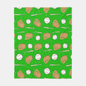 Baseball - Handschuhe, Bälle & Schläger nahtloses Fleecedecke (Vorderseite)