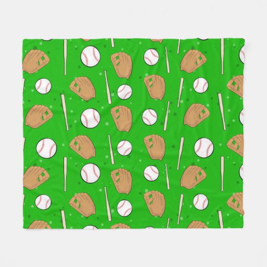 Baseball - Handschuhe, Bälle & Schläger nahtloses Fleecedecke (Vorderseite (Horizontal))
