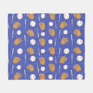 Baseball - Handschuhe, Bälle und Schläger auf blau Fleecedecke