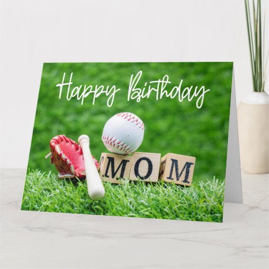 Baseball Happy Birthday Baseball Mama Mother Karte (Vorderseite)