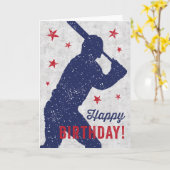 Baseball Happy Birthday Card mit laufendem Jungen Karte (Gelbe Blume)