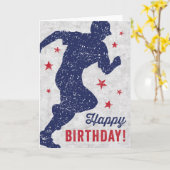 Baseball Happy Birthday Card mit laufendem Jungen Karte (Gelbe Blume)