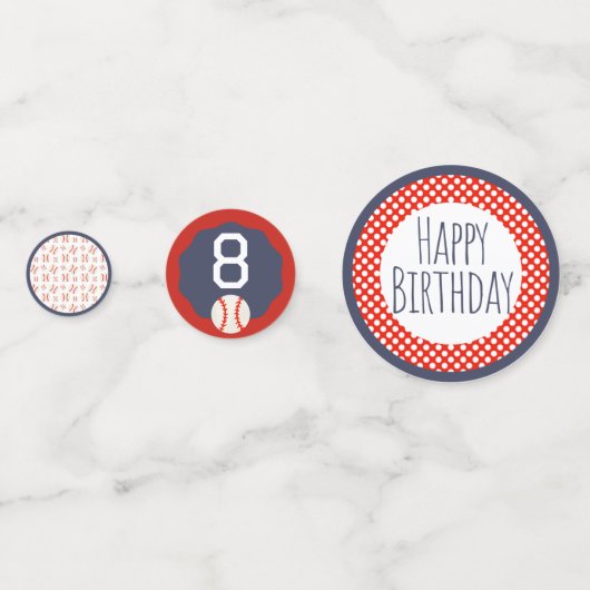 Baseball Happy Birthday Confetti Konfetti (Rückseiten)