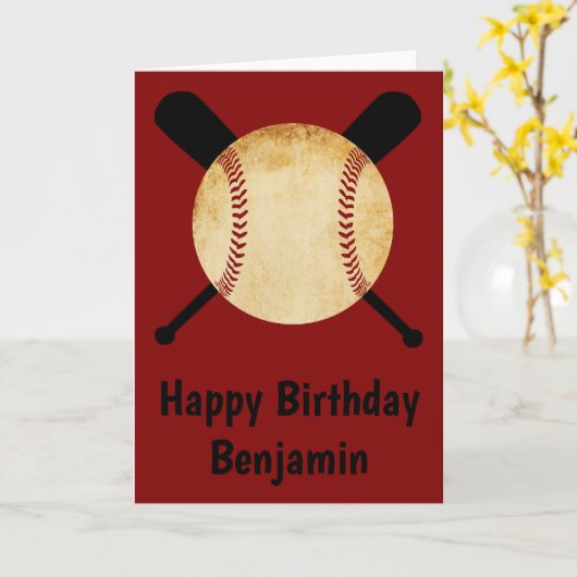 Baseball Happy Birthday Karte (Gelbe Blume)