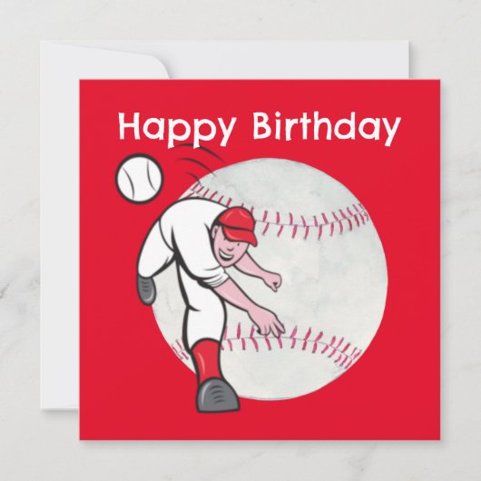 Baseball Happy Birthday Spieler Karte (Vorderseite)