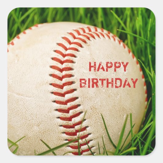 Baseball Happy Birthday Stickers (Vorderseite)