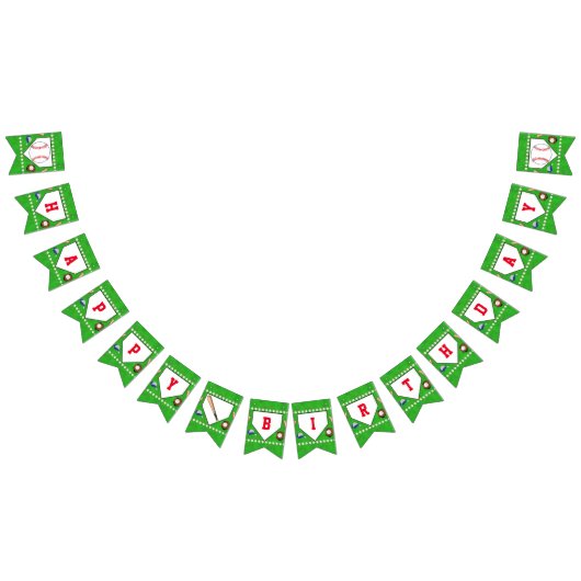 Baseball Happy Birthday Wimpelkette (Alle)