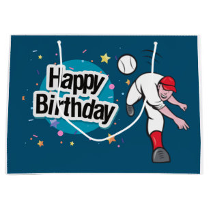 Baseball Happy Geburtstagsspieler werfen Ball Große Geschenktüte