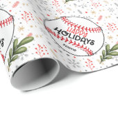 Baseball Happy Holidays für Weihnachten und Neues  Geschenkpapier (Rolleneckpunkt)
