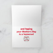 Baseball Happy Mother Day Karte (Innenseite)